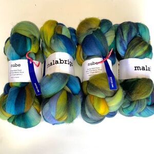Lot of 4 Malabrigo Nube Roving Hojas Pure Merino